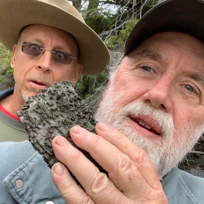 Dave is stunned by Devonian coral with Ray in Southeast Alaska