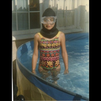 Danna practicing for her scuba class at the young age of 12!