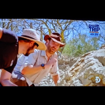 Bobby on Sharkweek finding bull shark and megalodon teeth in the Baja desert on an episode of Expedition Unknown.