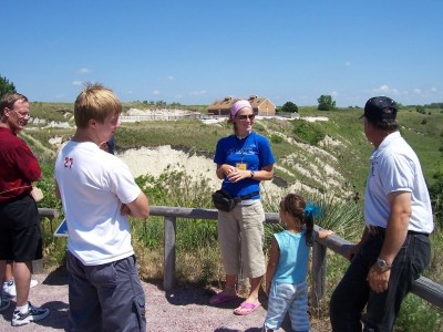 Kallie giving a geology tour at Ashfall Fossil Beds State Historical Park where she was an intern.