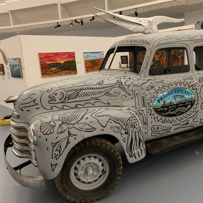 Spiker Junior, the art car created by Chuck and Ray for their Prairie Ocean exhibit at the Sternberg Museum.