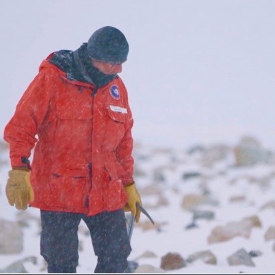 Neil doing what he loves to do - looking for fossils in polar rocks!
Antarctica, January 2019