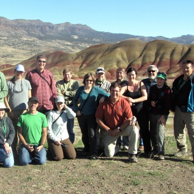 A group of paleobotanists on a GSA field trip to the Painted Hills, John Day Fossil Beds National Monument.
Can you spy Episode #2's Kirk Johnson?
