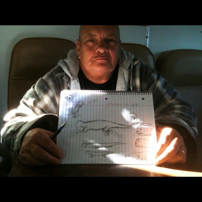 Darryl Petit and Ray&rsquo;s sketches of the &rsquo;sea ape&rsquo; Darryls says he saw off the coat of northern California.&nbsp;
