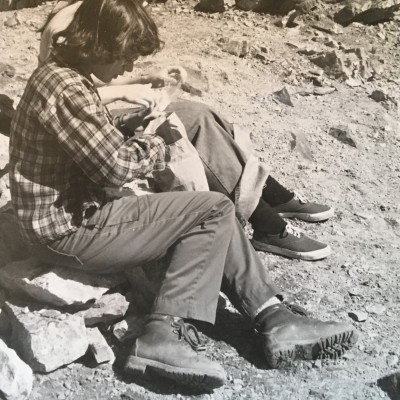 Connie caught the Paleo Nerd bug collecting rocks at Sentinel Pass in Alberta, Canada during her undergrad.