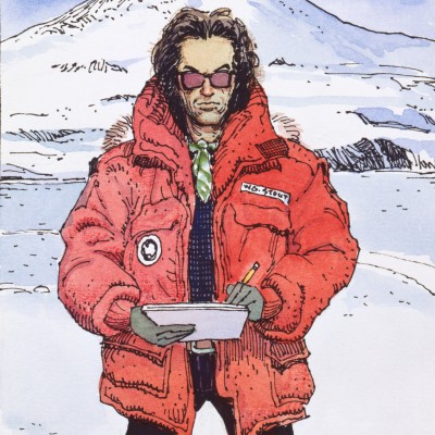 A self-portrait of the artist in Antarctica.
