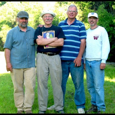 Jerry's 2009 field crew: his son Keith, Jerry, John Eldredge and Nate Carpenteer