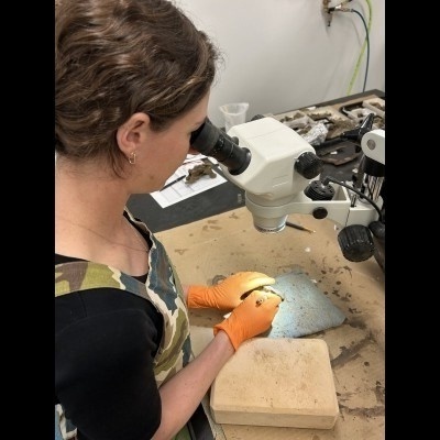 Cassi working a secret fossil discovery, not for our prying eyes just yet.&nbsp;